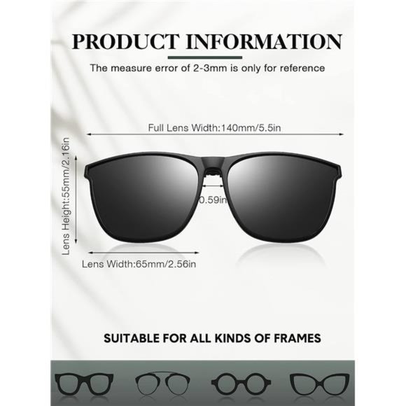 3 Pair Polarized Clip-on Sunglasses Large Anti-glare TR90 Frame Lightweigh Flip - Picture 4 of 6